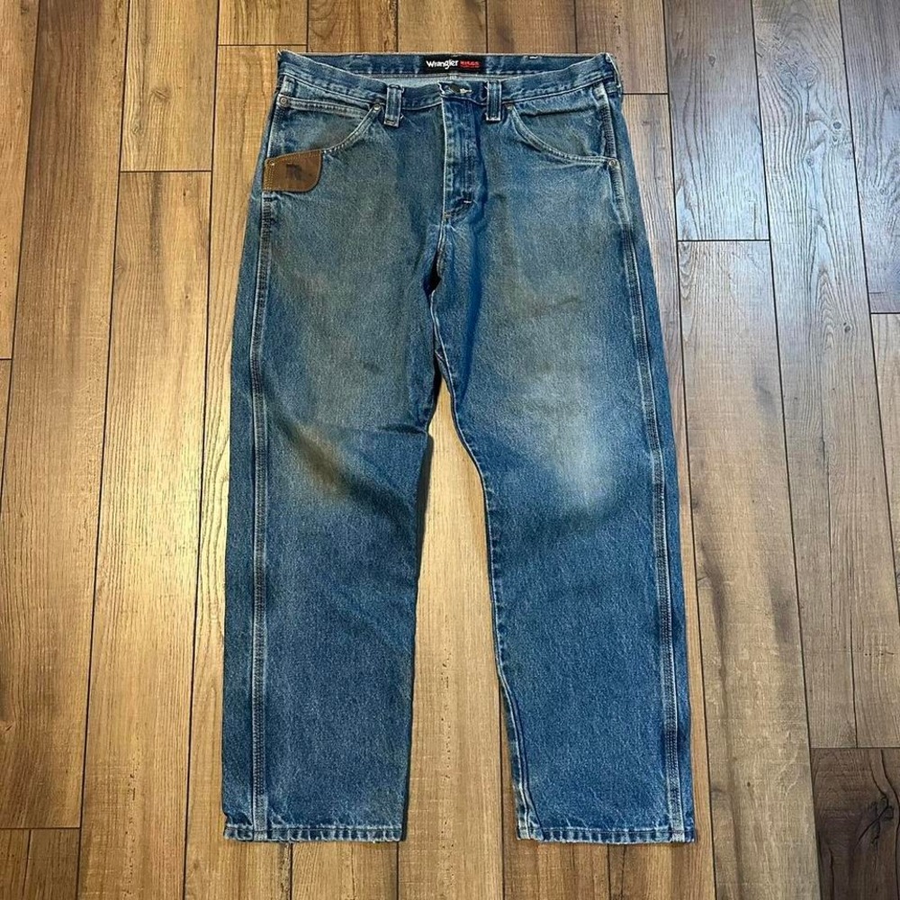 Wrangler Riggs blue denim baggy‎ jeans size 36 x 30